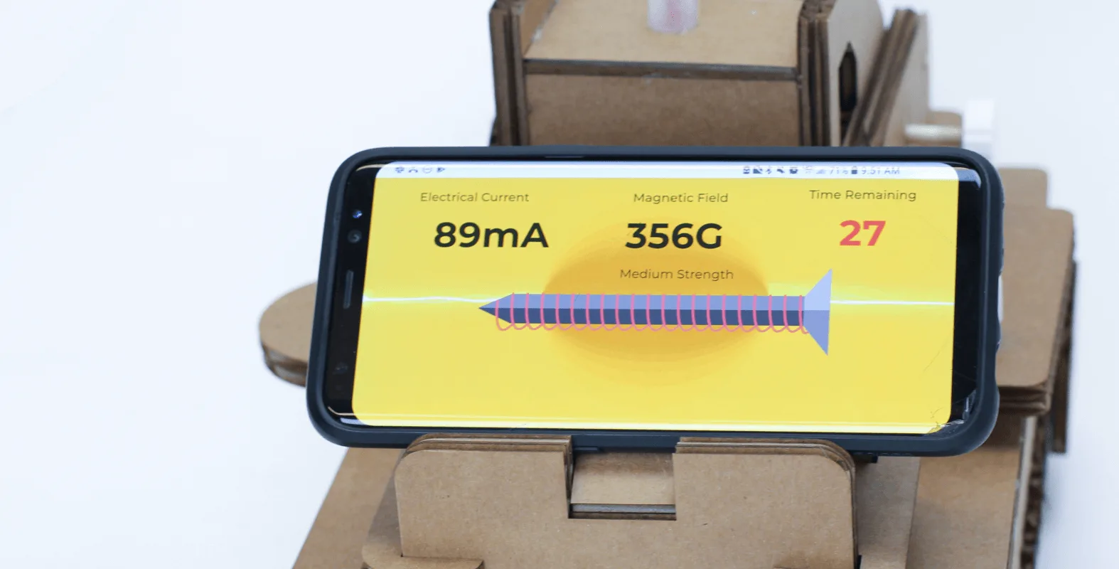 Final ElectroCrane dual interface design showing the web data-logging dashboard alongside the mobile crane control screen